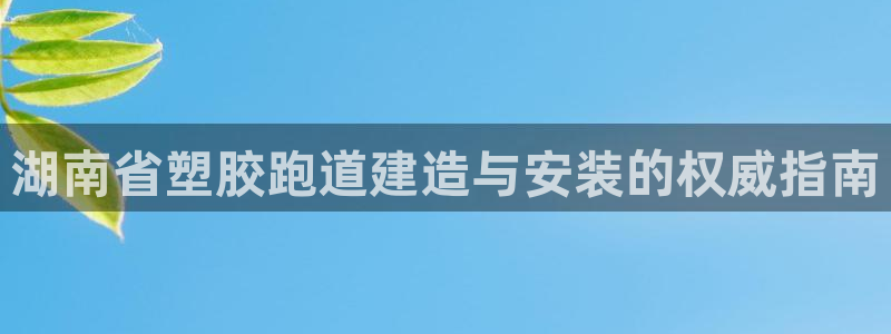 谈球吧平台黑吗?：湖南省塑胶跑道建造与安装的权威指南